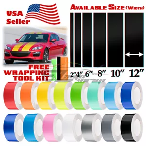 Gloss Color Racing Stripes Vinyl Wrap Decal For Mazda Miata Rx8 Stripe 10FT/20FT - Picture 1 of 6