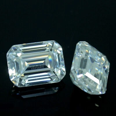 Пара натуральных белых бриллиантов 1,20 карата цвета DE VVS1 отличной огранки 4x6 мм изумруд - Изображение 1 из 4