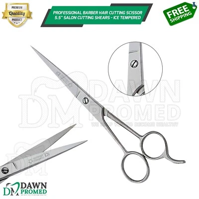 Barber Hair Cutting Scissor 5.5" Salon Cutting Shears ICE Tempered German Grade - Image 1 of 4