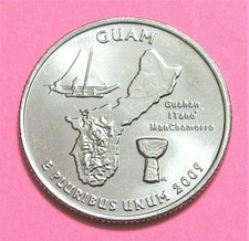 2009-D 25C Guam Territory Quarter - Uncirculated from Mint Roll