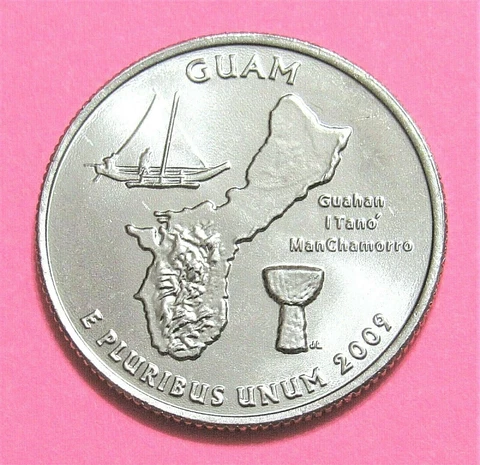 2009-D 25C Guam Territory Quarter - Uncirculated from Mint Roll Cover