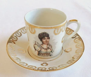 Vtg Limoges DC diamond mark Empress Josephine Demitasse Cup & Saucer - Picture 1 of 4