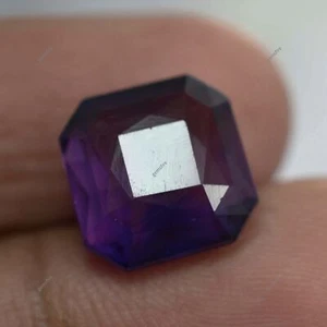 6.40 Ct Natural SQUARE Cut PURPLE Tanzanite Rare Loose Gemstone CERTIFIED - Picture 1 of 15