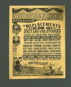 Riot Fest 9/21-22 Colorado The Replacements Blink-182 Rancid VG+/EX handbill - Picture 1 of 1