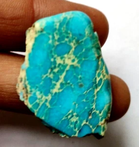 42.70 Ct Natural Arizona Superior Blue Turquoise Slab Rough Gemstone @Best Price - Picture 1 of 6