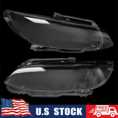 Pair Headlight Headlamp Lens Cover Fit For BMW E92 E93 Coupe M3 328i 335i Cabrio - Image 1 of 4