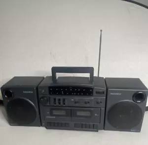 MAGNAVOX AW7520/17 VINTAGE BOOM BOX AM/FM STEREO DOPPIA CASSETTA TESTATO - Foto 1 di 8