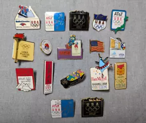Lot of 17 Olympic Lapel Pins - Nagano, Lake Placid, Torino, Atlanta, Sponsors - Picture 1 of 11