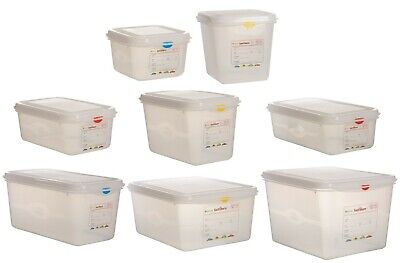 Heavy Duty Polypropylene Gastronorm Food Catering Kitchen Containers + Lids • 15.55£
