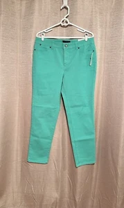 NWT Talbots Simply Flattering 5 Pkt Women’s Size 10 Teal Cotton Blend Ankle Pant - Picture 1 of 8
