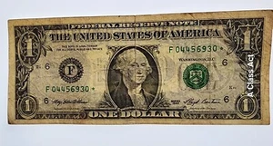 1993 STAR NOTE $1 DOLLAR BILL ( ATLANTA F )  7 Digits. F1918F*. Our T8131 - Picture 1 of 8