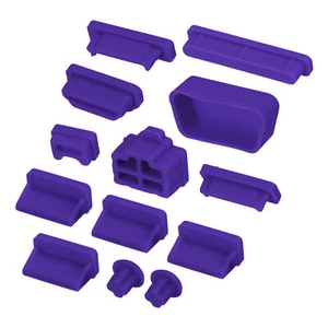 65pcs Laptop Port Duct Cover 13 Types Plugs Caps USB/VGA/Audio Jack/SD, Purple - Photo 1 sur 7