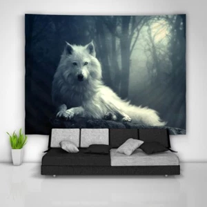 Wolf Animal Tapestry Art Wall Hanging Sofa Table Bed Cover Poster - Picture 1 of 11