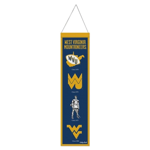 West Virginia Mountaineers Wool Banner - 8"x32" Cover