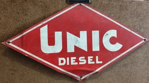 Tôle publicitaire d'époque UNIC Diesel /RSC44 - Picture 1 of 3