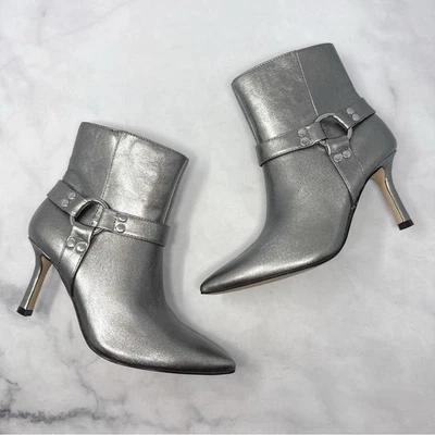 NEW Jessica Simpson Darnina Metallic Harness Pointed Toe Stiletto Ankle Booties - Image 1 of 4