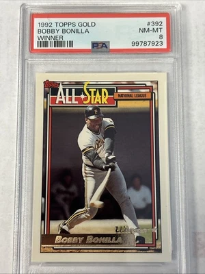 1992 Topps Gold Winner #392 Bobby Bonilla Pittsburgh Pirates - PSA 8❤️‍🔥POP 1 - Image 1 of 3