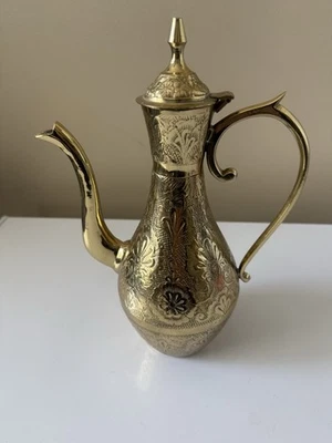 Beautiful Antique Large Arabic Solid Brass Coffee Pot, Dallah - Image 1 of 4