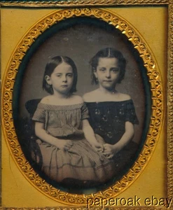 Original 1850's Daguerreotype Of Two Young Sisters  - Picture 1 of 3