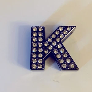 Lug Handtasche Glitzer Buchstabe Initiale K schwarz Strass Slide In to Lug Strap - Bild 1 von 5
