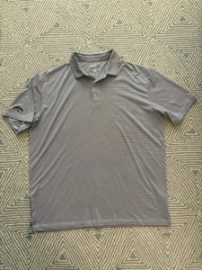 Callaway Opti-Dri Golf Polo Shirt - Gray/Blue Stripe - XL - Picture 1 of 4
