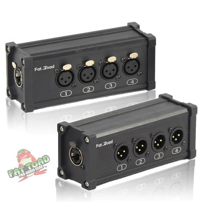 Juego de 2 extensores de cable XLR Hub DMX de 4 canales | RJ45 Ethercon Wire Live Stage Foto 1 de 4