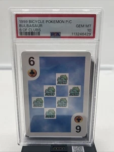 Cartas de póquer 1999 Pokemon bicicleta Bulbasaur 6 de palos PSA 10 cartas - Imagen 1 de 2