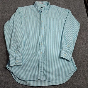 Hastings Men's 16.5 Blue White Pinpoint Stripe Cotton Oxford Dress Shirt - Picture 1 of 8