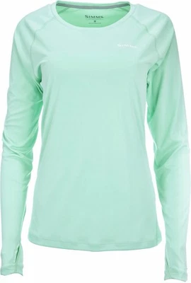 Camisa Simms Pesca Mujer Solarflex Cuello Redondo LS LightTeal Med Ultra Suave 50UPF Foto 1 de 4