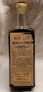 Hubbard New Life Tropfen Antik Tierarzt Medizin Original Etikett Roslindale - Bild 1 von 10