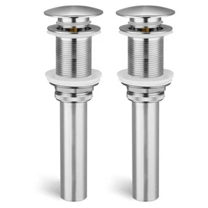 Bathroom Sink Drain Without Overflow, Brushed Nickel Pop Up Drain Vessel Vani... - Picture 1 of 9