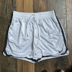 Nike Dri-FIT Mesh Shorts White Black Trim Medium Lined Vintage 2010s Style - Picture 1 of 7