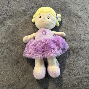 Toys R Us Purple Baby Doll Blonde Girl Flower Dress Plush 10" Lovey 2015 - Picture 1 of 6