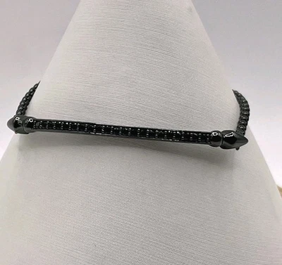 Kendra Scott Ott Gunmetal Adjustable Slider Bracelet Black Pavé Stones Bolo - Image 1 of 4