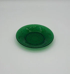 Anchor Hocking Sandwich Pattern Forest Green Saucer Plate - Picture 1 of 5