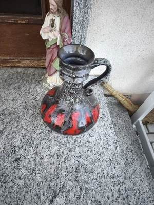 Vase rot WGermany Mittleres 20. Jahrhundert - Bild 1 von 4