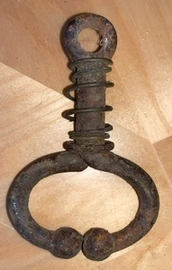 Barn Find: Antique Cow Bull Nose Lead Ring Spring Loaded Primitive Cast Iron - Picture 1 of 1
