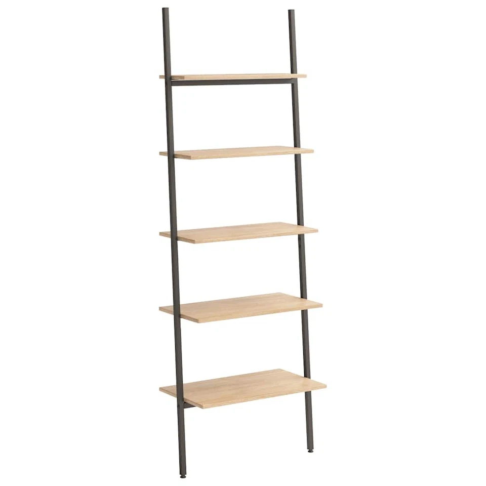 Shelf 5-Tier Storage Bookshelf Bookcase Leaning Display Rack Organiser vidaXL - image 1 of 1