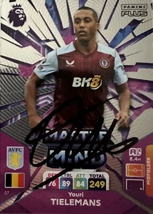 Panini Adrenalyn XL Plus 24 Aston Villa Youri Tielemans Hand Signed Card SHINY - Bild 1 von 1