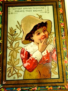 Vintage Victorian Trade Card- FREAR'S TROY BAZAAR 1882  - Picture 1 of 4