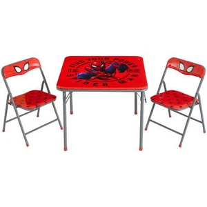 Spiderman Kids Table And Chairs Set For 2 3 4 Year Old Boys Toddlers Folding New - Picture 1 of 8