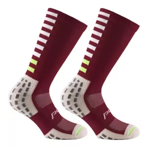 PDX Grip Socks PERFECT NEXT SLIM AMARANTO Granata Calze Antiscivolo Calcio Padel - Foto 1 di 1