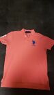 U S Polo Association Shirt Herren S rosa mit großem blauem Logo