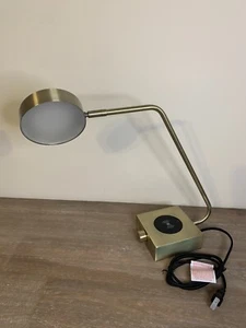 Adesso Conrad BRASS LED Desk Lamp with Wireless Charging Pad & USB, NEW - Picture 1 of 11