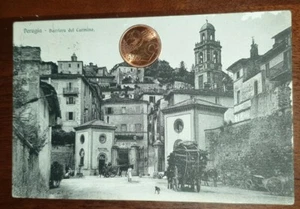 Cartolina d'epoca paesagg Italia Umbria Perugia Barriera Carmine carro legna - Bild 1 von 2