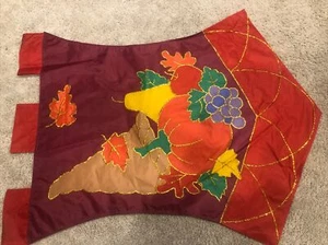 Fall Foliage Fruits & Vegetables Decorative Outdoor Pole Flag 39”x30” Preowned - Picture 1 of 2