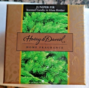 NIB Harry & David Juniper Fir Scented Candle In Glass Holder 8oz - Picture 1 of 11
