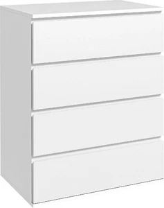 DecHome Cassettiera 4 Cassetti Truciolato Guide Metallo e Maniglie Scanalate - Foto 1 di 9