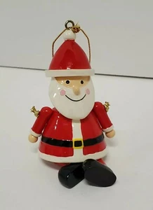 Santa Clause Christmas Ornament Red Suit Winter Movable Legs Holiday  - Picture 1 of 11