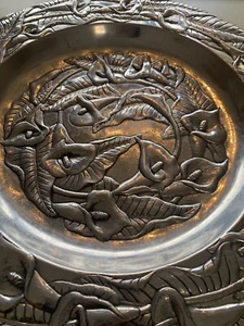 Vintage Arthur Court Lilie Platte 1990 Calla Lilien Aluminium Servierplatte 13-3/4" - Bild 1 von 4